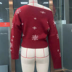 Kersttrui Dames Sneeuwvlok Boothals – Gebreide Kersttrui