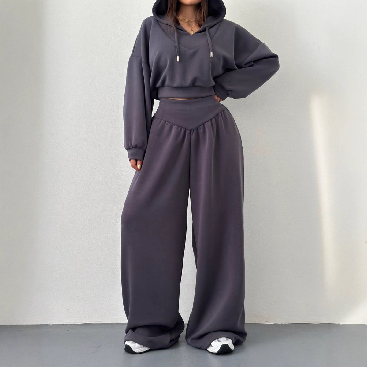 Co-ord set Dames V-hals Capuchon Casual Broekset