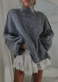 Trui Dames Oversized Funnelneck Gebreid