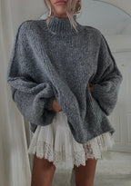 Trui Dames Oversized Funnelneck Gebreid