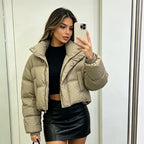Jas Dames Gewatteerd Loose Fit Capuchon