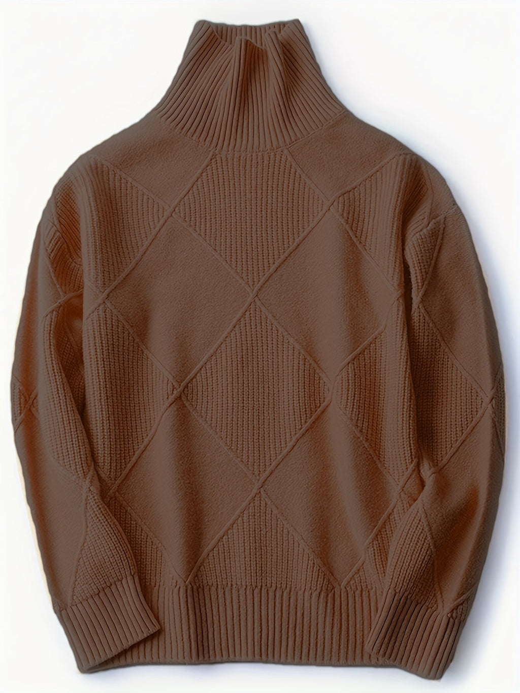Miss | Trui Dames Oversized Hoge Kraag Ruitpatroon - Gebreid