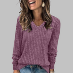 Trui Dames V-hals Relaxed Fit Lange Mouw