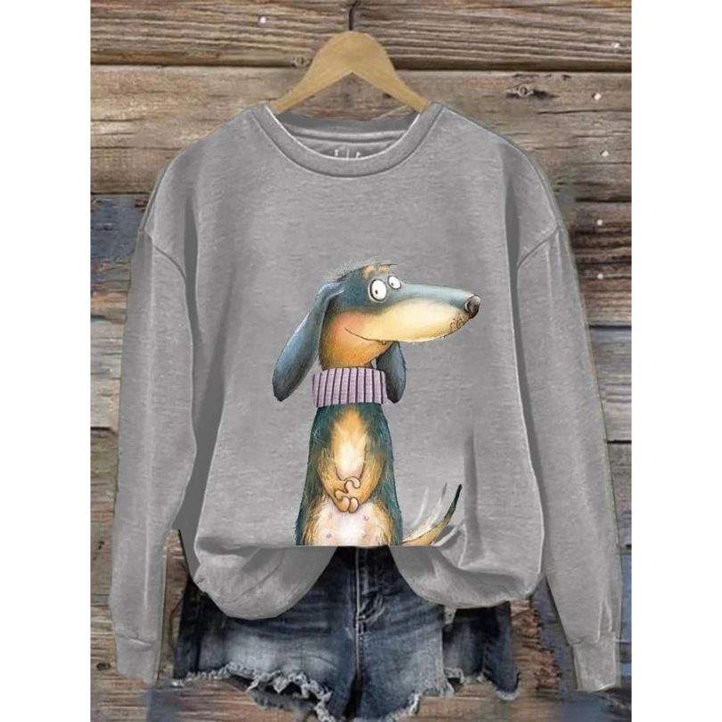 Hoodie Dames Ronde Hals Relaxed Fit Lange Mouw