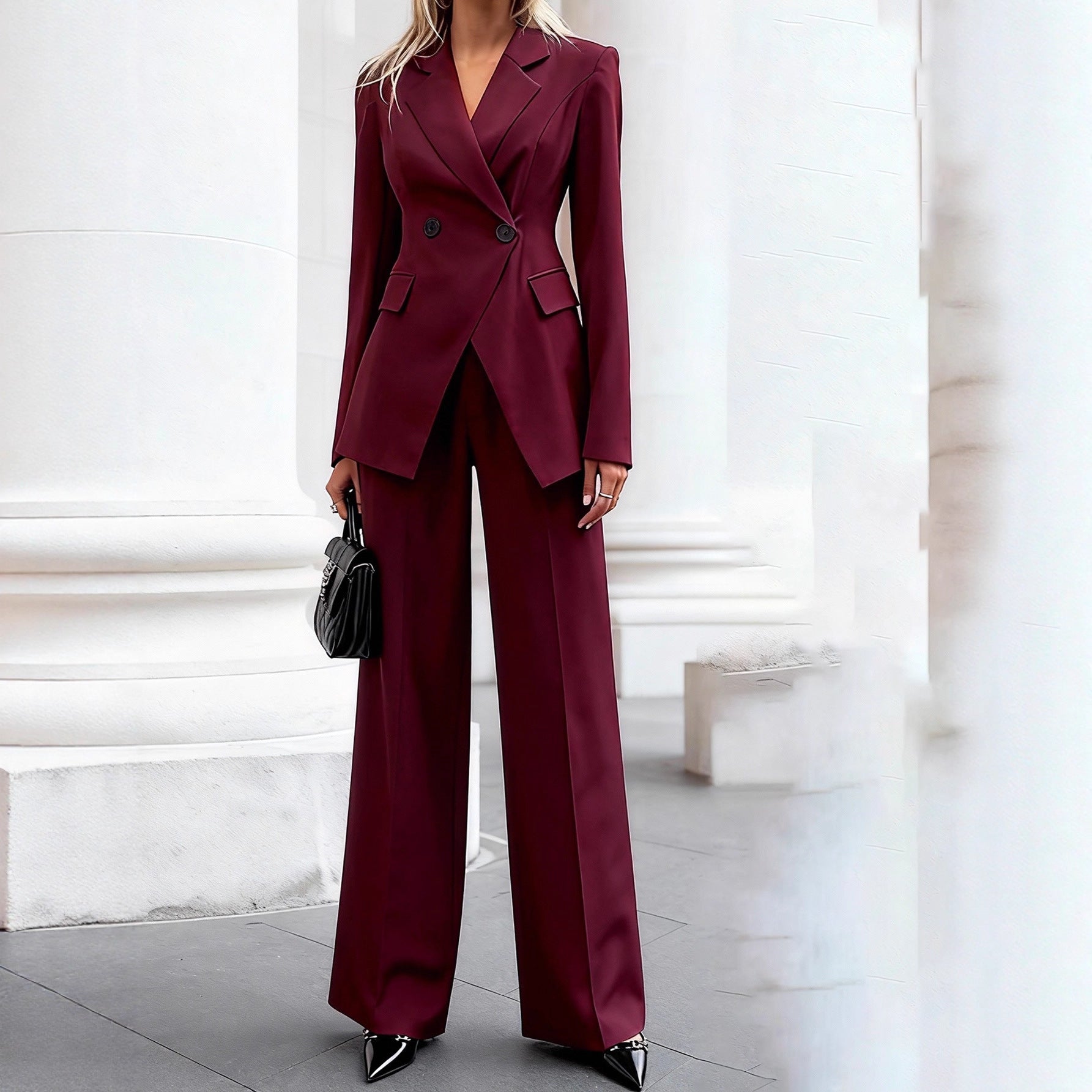 Autumn Women's Suit Double-Breasted Long-Sleeve Coat
