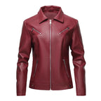 Leren Jas Dames Slim Fit Koreaanse Stijl Streetwear