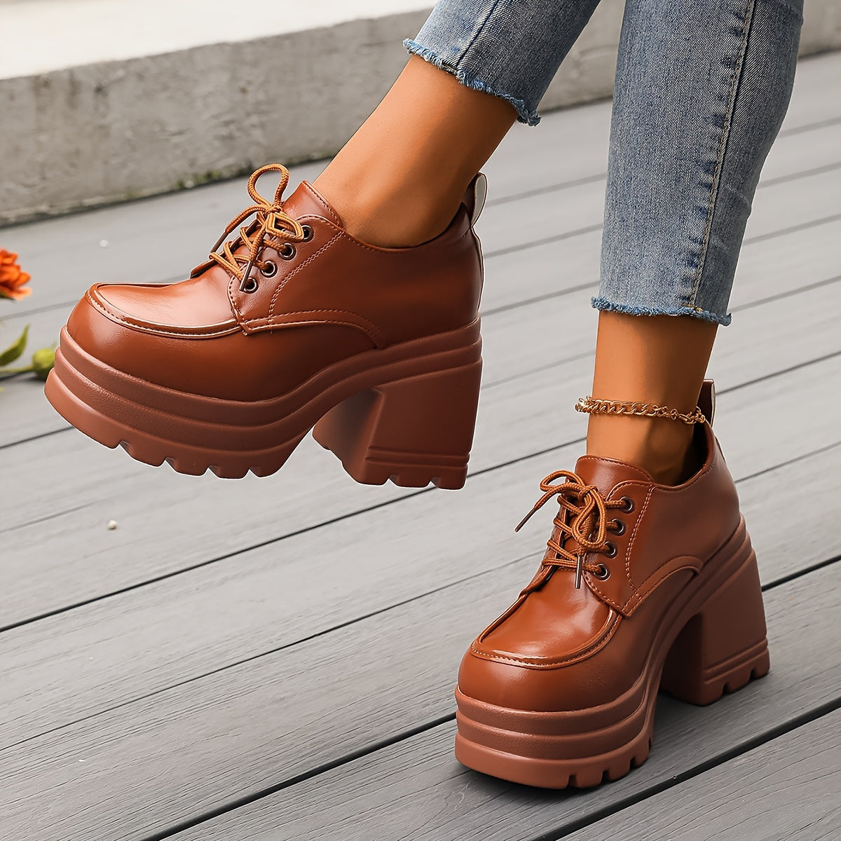Miss | Jurk Dames Retro Platform Vetersluiting Blokhak