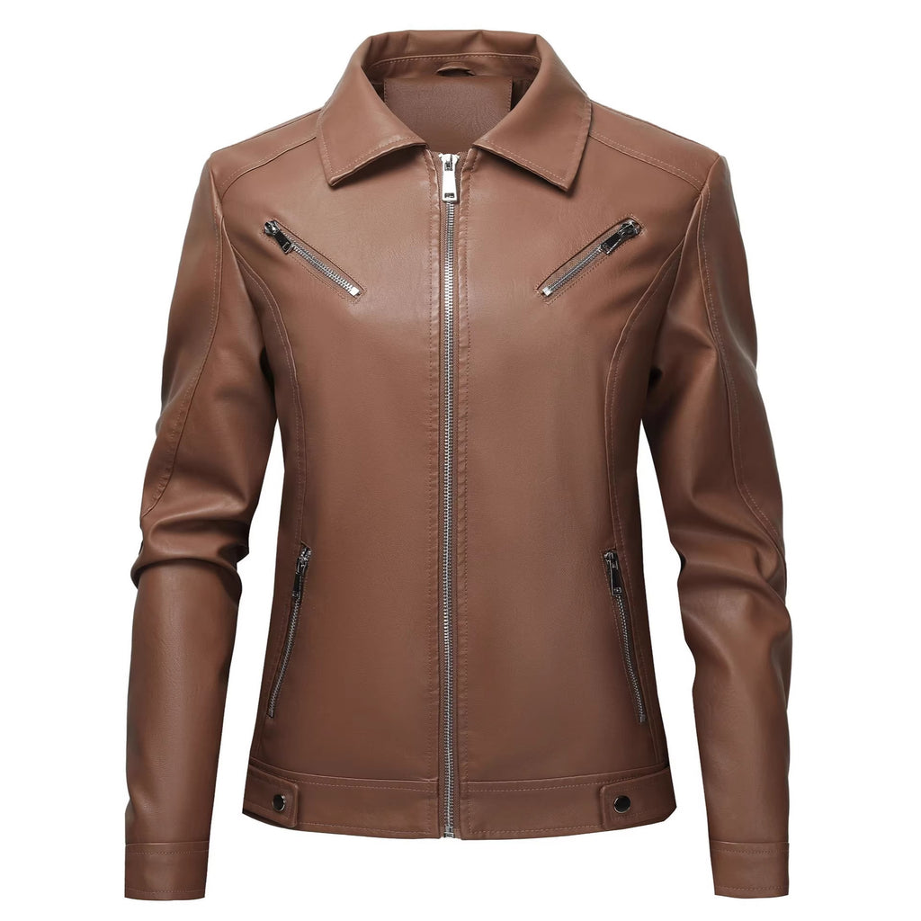 Leren Jas Dames Slim Fit Koreaanse Stijl Streetwear