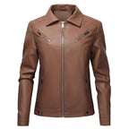 Leren Jas Dames Slim Fit Koreaanse Stijl Streetwear