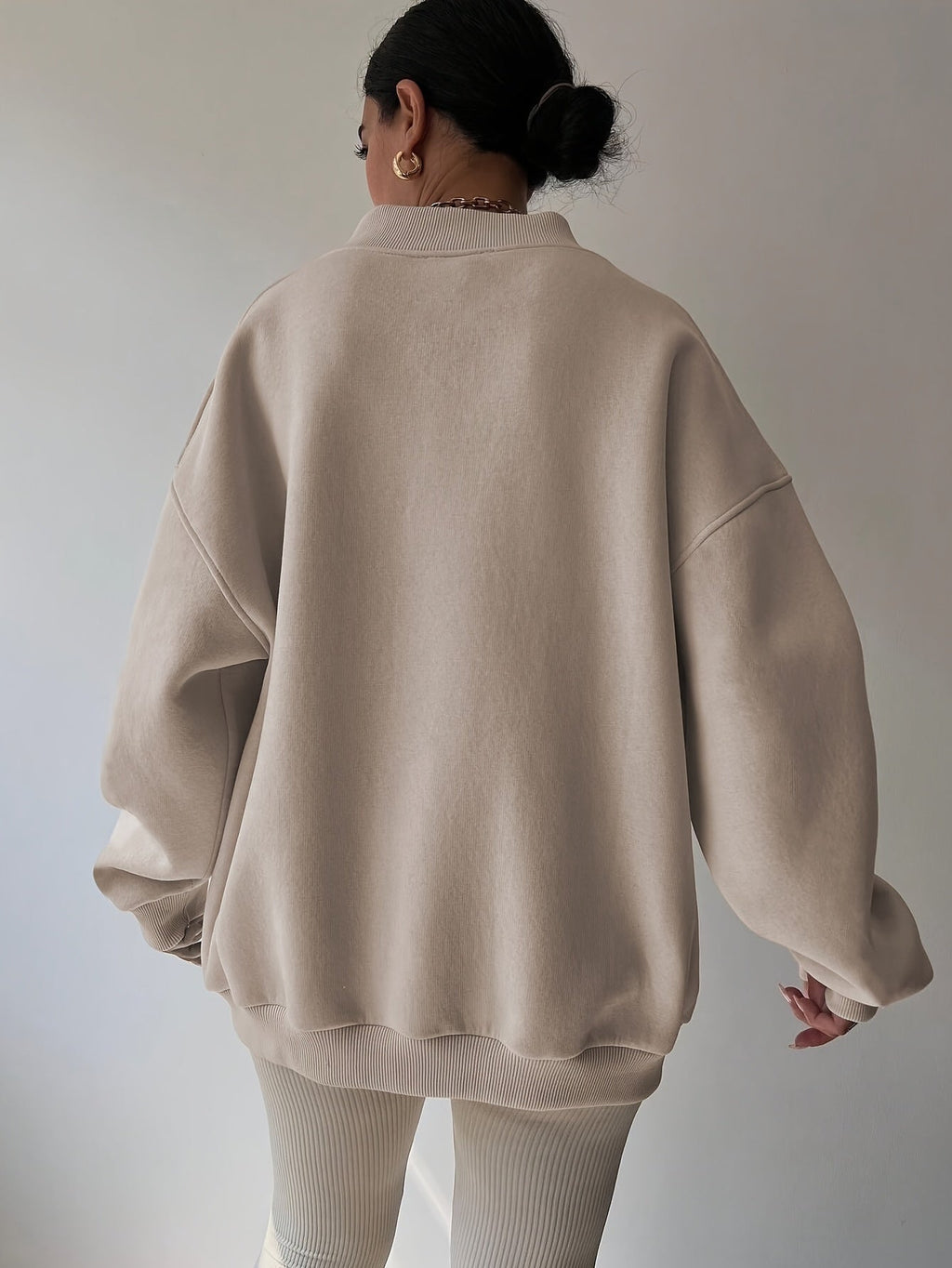 Miss | Hoodie Dames Oversized V-hals Lange Mouw Casual
