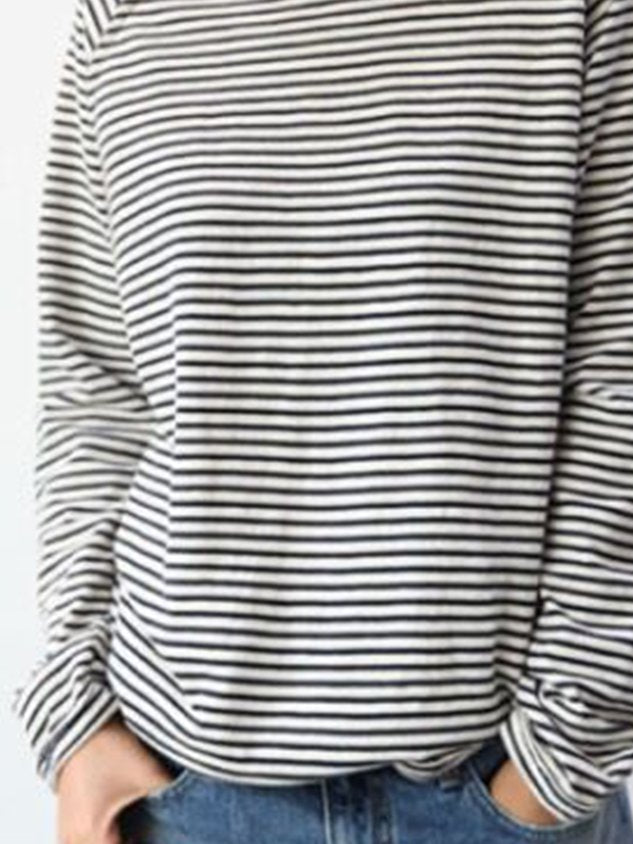 Miss | Hoodie Dames Gestreept Relaxed Fit Lange Mouw