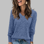 Trui Dames V-hals Relaxed Fit Lange Mouw