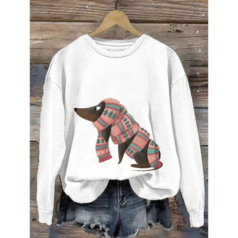 Hoodie Dames Ronde Hals Relaxed Fit Lange Mouw