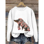 Hoodie Dames Ronde Hals Relaxed Fit Lange Mouw