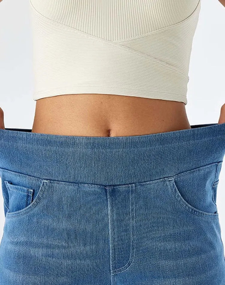 Miss | Jeans Dames Hoge Taille Elastische Band - Denim