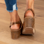 Miss | Sleehak Sandalen Dames Comfort - Suède Leer
