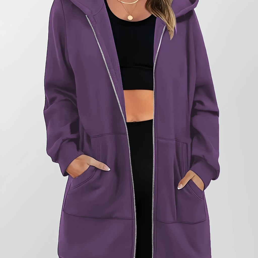 Miss | Hoodie Dames Lange Pasvorm Rits Capuchon