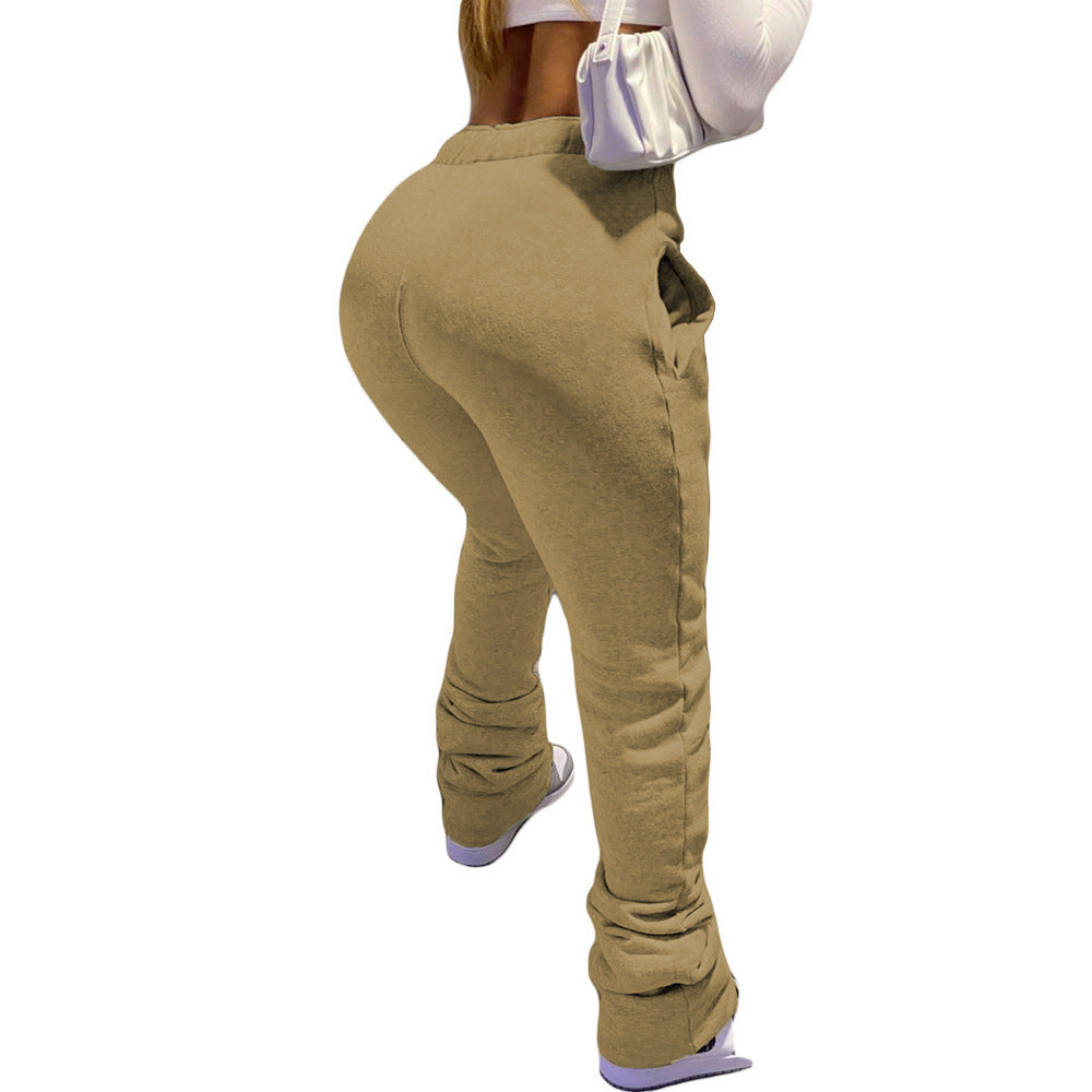 Broek Dames Loose Fit Rechte Pijp Trekkoord