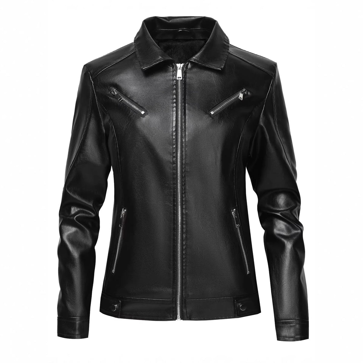 Leren Jas Dames Slim Fit Koreaanse Stijl Streetwear