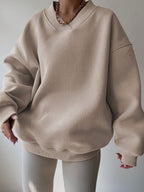 Miss | Hoodie Dames Oversized V-hals Lange Mouw Casual