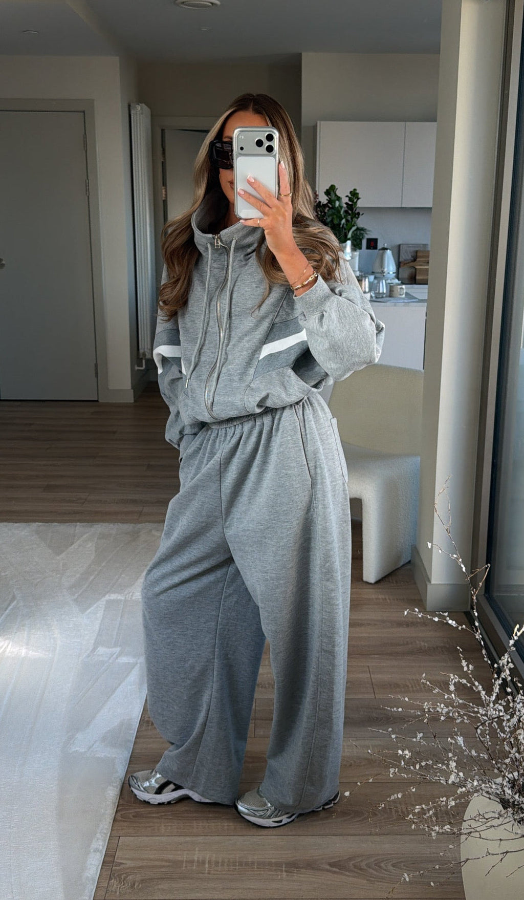 Jas Dames Oversized Trechterhals Rits Contraststreep