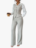 Miss | Tweedelige Set Dames Gilet & Wijde Broek – Co-ord Set