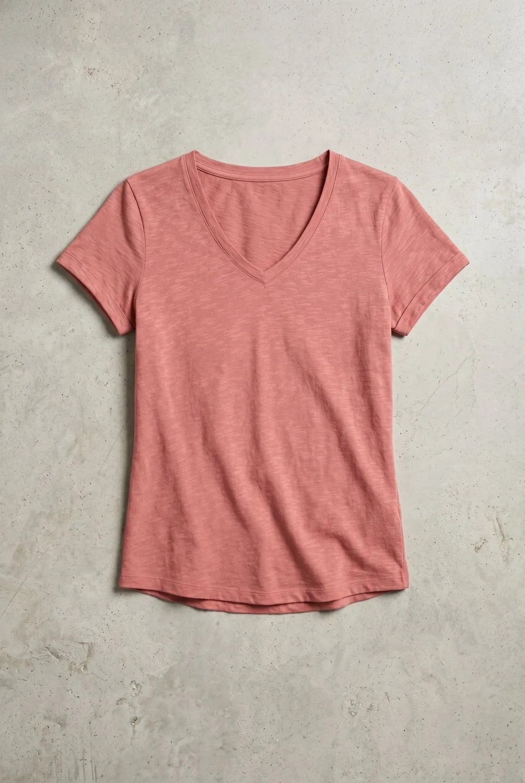 Basic T-shirt V-hals Roze - Miss Madera MIS-41CC85