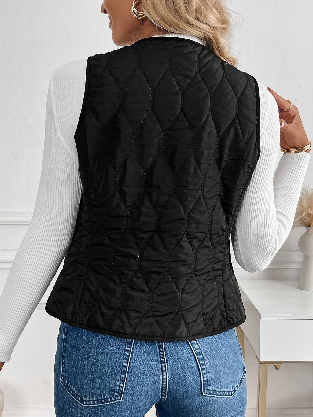 Miss | Bodywarmer Dames Omkeerbaar Gewatteerd Sherpa - Polyester