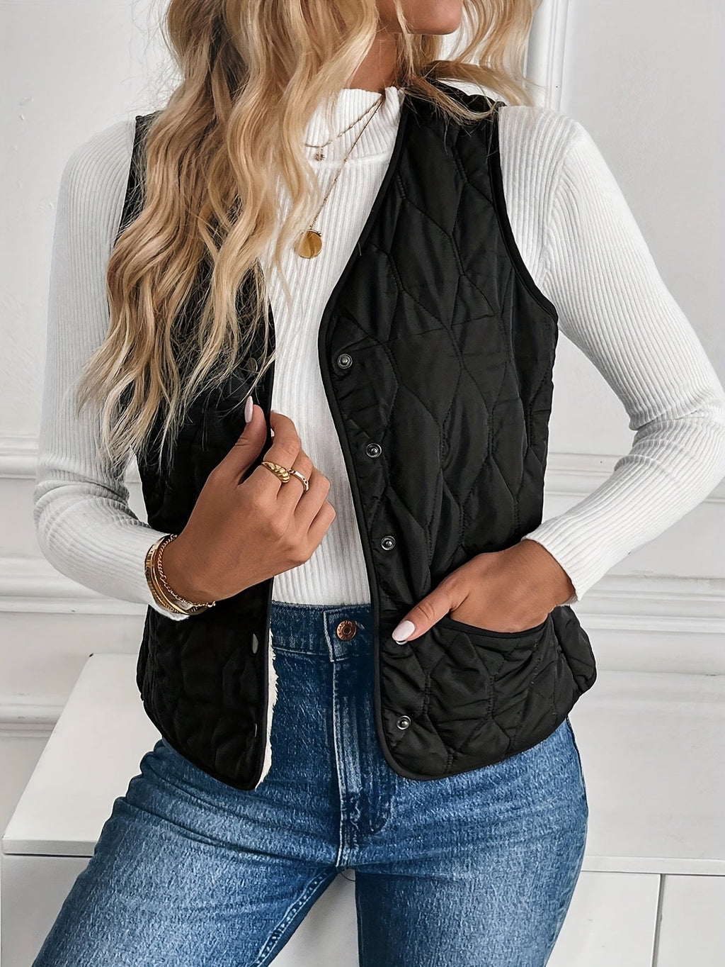 Miss | Bodywarmer Dames Omkeerbaar Gewatteerd Sherpa - Polyester