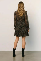 Bloemenprint Mini Jurk Dames | Ruffle Mouwen A-lijn - Miss Madera MIS-9ZU0GH