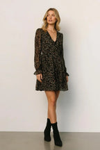 Bloemenprint Mini Jurk Dames | Ruffle Mouwen A-lijn - Miss Madera MIS-9ZU0GH