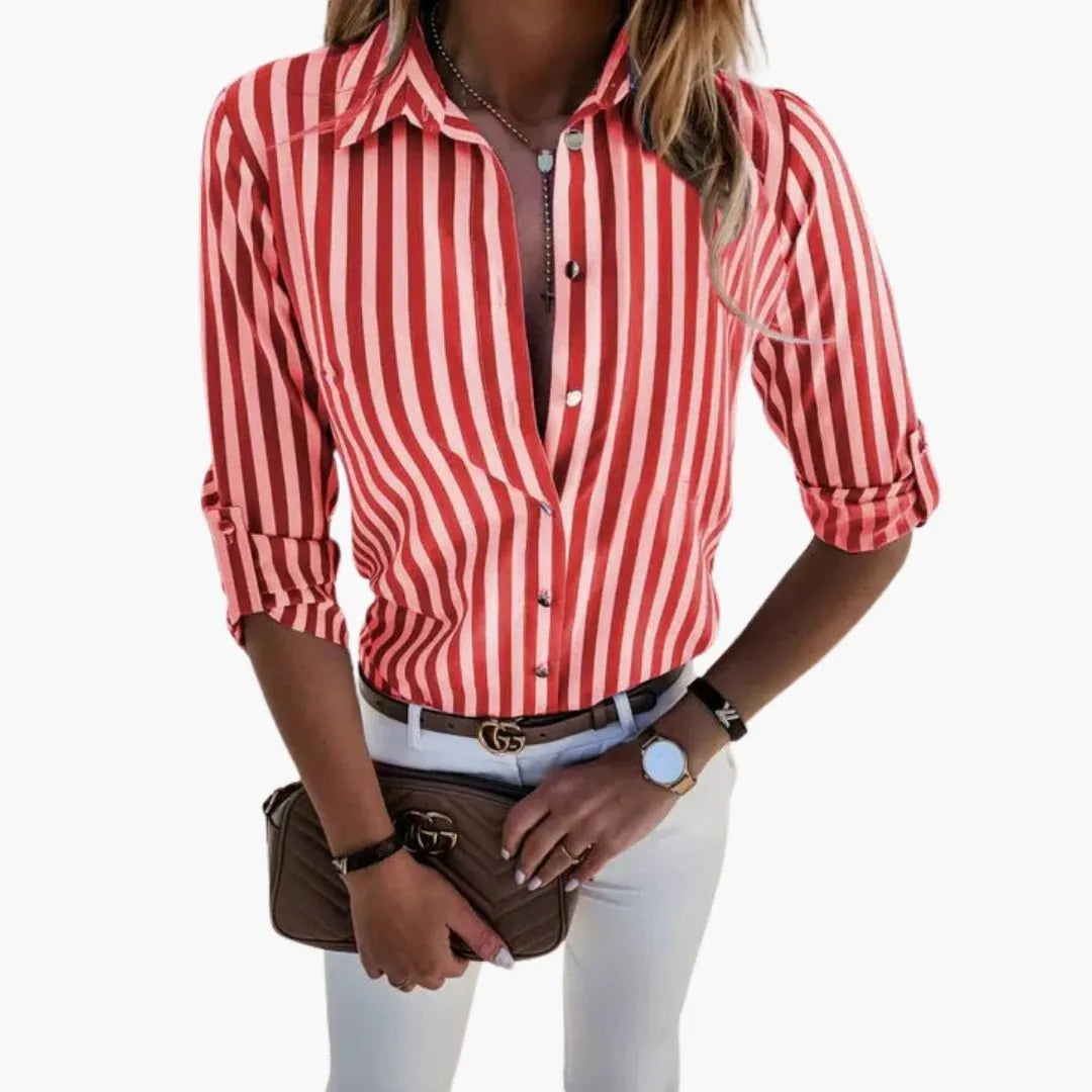 Blouse Dames | Oprolbare Mouwen Regular Fit | Miss Madera - Miss Madera MIS-9TMEHB