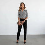 Blouse Dames | Oprolbare Mouwen Regular Fit | Miss Madera - Miss Madera MIS-9TMEHB