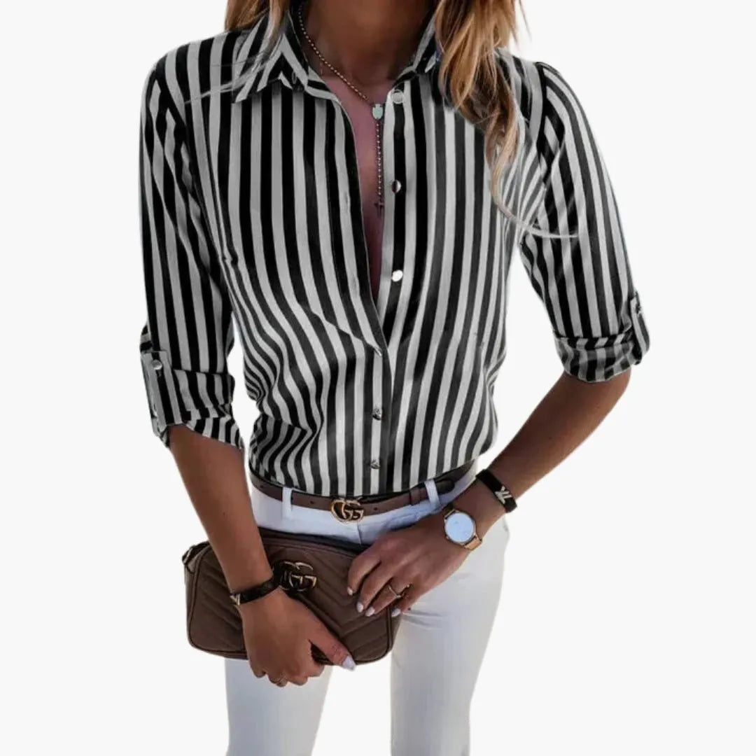 Blouse Dames | Oprolbare Mouwen Regular Fit | Miss Madera - Miss Madera MIS-T46GK9