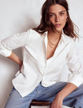 Blouse Dames – Wit | Getailleerd Knoopoverhemd - Miss Madera MIS-5H3HWO