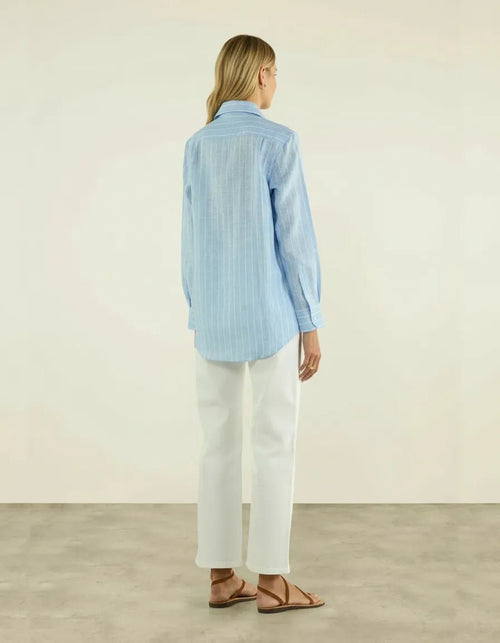 Blouse Linnenmix Gestreept patroon Dames - Miss Madera MIS-8XZYJE
