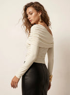 Blouse off-shoulder met ruché details - Miss Madera MIS-7B8A06