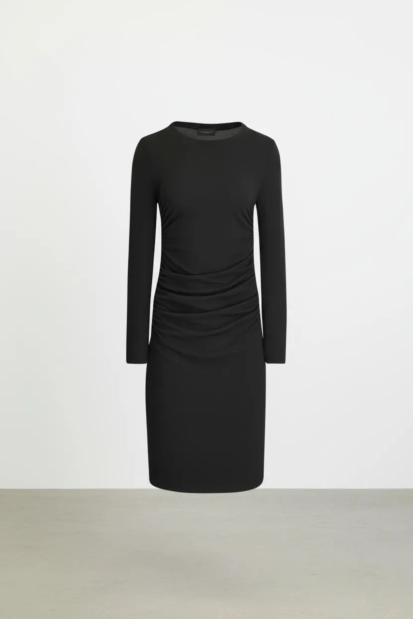 Bodycon Jurk Dames | Stretchkatoen Zijruche Detail - Miss Madera MIS-V0QNRI