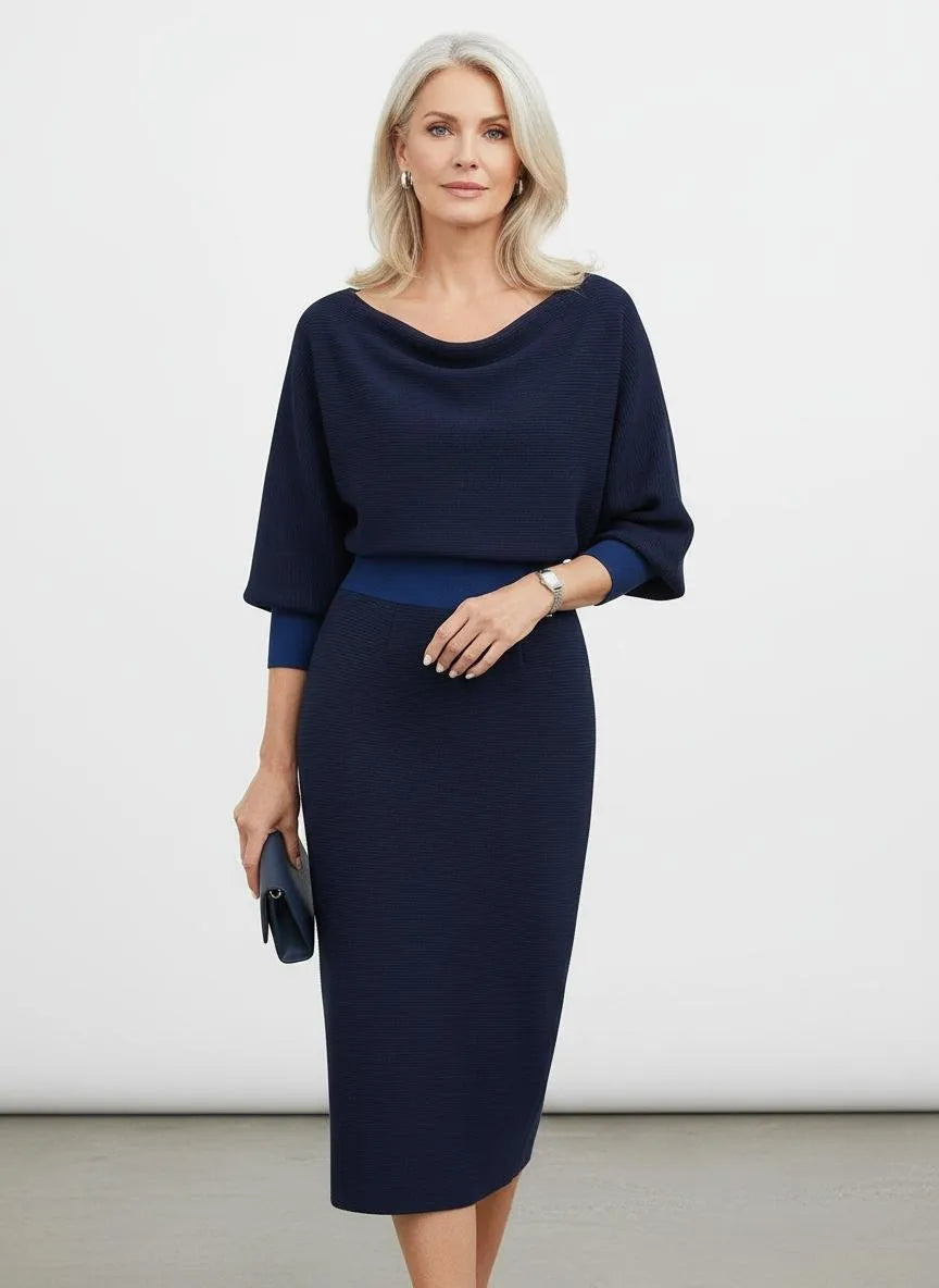 Bodycon Midi-jurk Dames - Getextureerd Fijngebreid - Miss Madera MIS-G5TJHV
