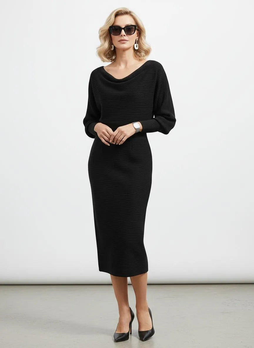 Bodycon Midi-jurk Dames - Getextureerd Fijngebreid - Miss Madera MIS-L0XYT3