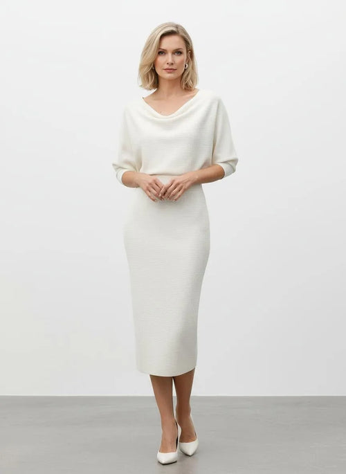 Bodycon Midi-jurk Dames - Getextureerd Fijngebreid - Miss Madera MIS-CSEO66