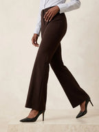 Bootcut pantalon donkerbruin met hoge taille - Miss Madera MIS-9CF04E