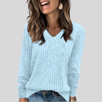Trui Dames V-hals Relaxed Fit Lange Mouw