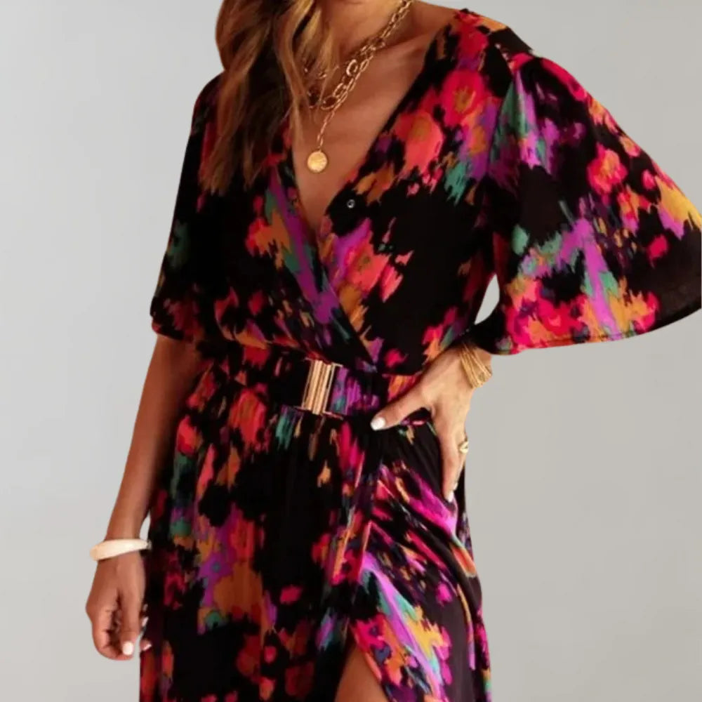 Miss | Jurk Dames Maxi Wikkelmodel Taillerende Pasvorm - Polyester