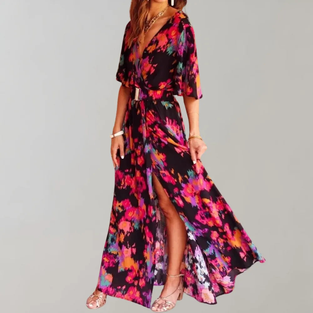 Miss | Jurk Dames Maxi Wikkelmodel Taillerende Pasvorm - Polyester
