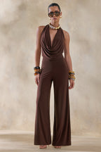 Miss | Jumpsuit Dames Diepe V-Hals Zelfstrik Vloerlang - Polyester