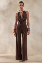 Miss | Jumpsuit Dames Diepe V-Hals Zelfstrik Vloerlang - Polyester
