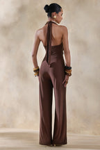Miss | Jumpsuit Dames Diepe V-Hals Zelfstrik Vloerlang - Polyester