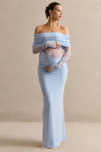 Jurk Dames Bardot-Hals Maxi Kanten Mouwen - Polyester