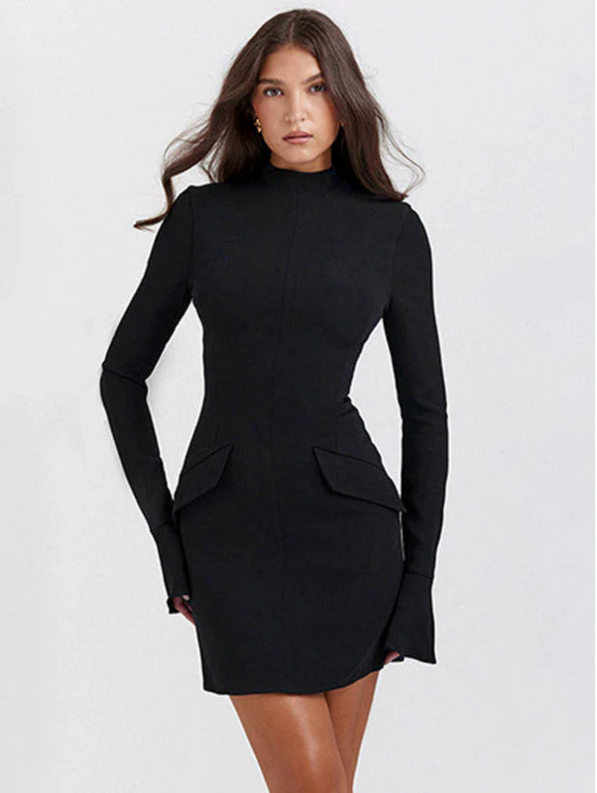 Jurk Dames Herfst Veelzijdig Revers - Polyester - Zwart